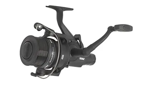 Produktbild: Mitchell Avocet Black Edition Karpfen- und Welsrolle – One-Touch-Klappgriff, Holzknauf – Lieferung vorbespult mit Angelschnur, 5500| 5.1:1
