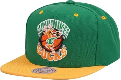 Produktbild: Mitchell & Ness Breakthrough Snapback (NBA/HWC) - Milwaukee Bucks, Grün-Gelb