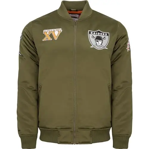 Produktbild: Mitchell & Ness M&N Satin Bomber Jacke - PATCHES Las Vegas Raiders - S