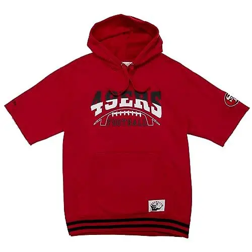 Produktbild: Mitchell & Ness NFL Pre-Game Short Sleeve Fleece Hoody - San Francisco 49ers, Rot, L
