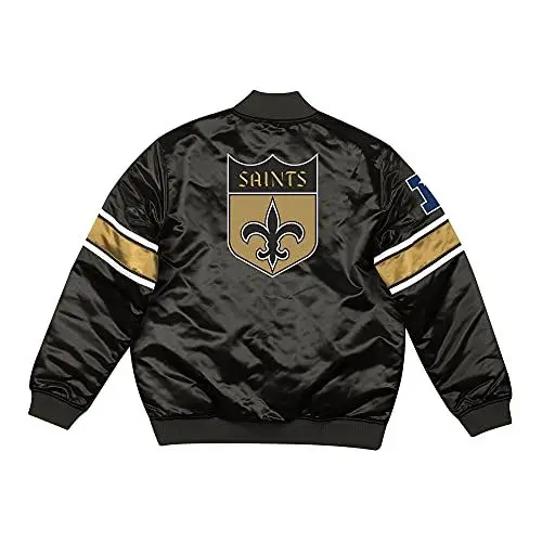 Produktbild: Mitchell and Ness M&N NFL HEAVYWEIGHT SATIN JACKET NEW ORLEANS SAINTS, BLACK