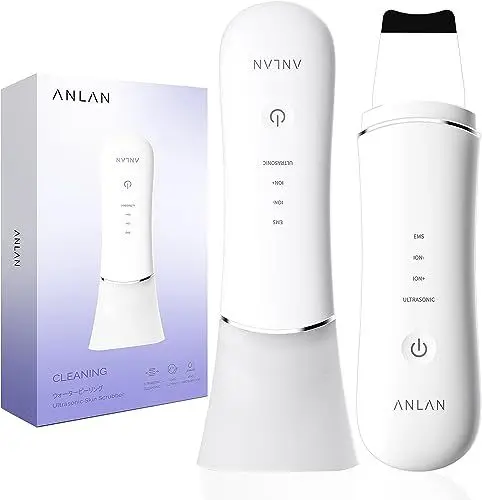 Produktbild: Mitesserentferner ANLAN Skin Scrubber Ultraschall Peeling Porenreiniger Gesicht IPX5 Wasserdicht Nass und Trocken Akne Entferner Ionen Hautreiniger Face Massager für Gesichtsreinigung Gesichtspflege