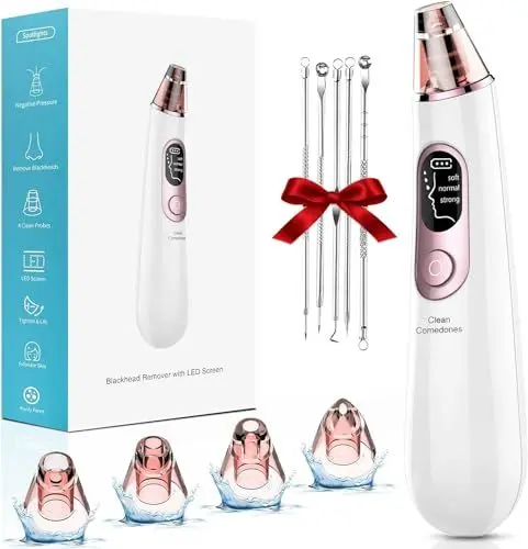 Produktbild: Mitesserentferner Porenreiniger Porensauger Pickelentferner: Mitesser Sauger Vakuumsauger 4 Saugköpfe 3 Modi Blackhead remover USB Pickelentferner Zum Gesichtsreinigung die Beseitigung von Akne