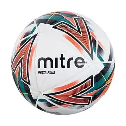 Produktbild: Mitre Delta Fußball | sehr langlebig | verbesserte Genauigkeit und Konsistenz, Weiß/Schwarz, 4