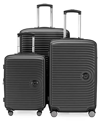 Produktbild: HAUPTSTADTKOFFER Mitte - 3er Kofferset - Handgepäckskoffer 55 cm, mittelgroßer Koffer 68 cm + großer Reisekoffer 77 cm, Hartschale ABS, TSA, Graphite