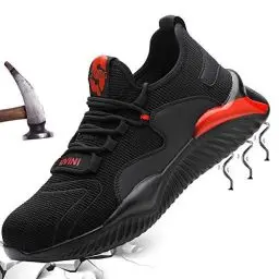 Produktbild: Mitudidi Sicherheitsschuhe Stahlkappe Herren S3 Schutzschuhe Arbeitsschuhe Männer Leicht Sportlich Schuhe Unisex Outdoor Atmungsaktiv Sneaker Stylisch Trekkingschuhe Red 44