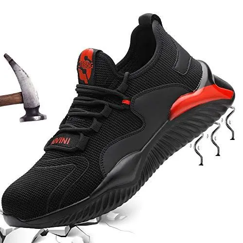 Produktbild: Mitudidi Sicherheitsschuhe Stahlkappe Herren S3 Schutzschuhe Arbeitsschuhe Männer Leicht Sportlich Schuhe Unisex Outdoor Atmungsaktiv Sneaker Stylisch Trekkingschuhe Red 44