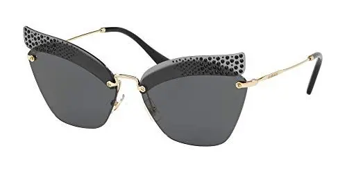 Produktbild: MIU MIU Damen 0Mu56Ts Xej1A1 63 Sonnenbrille, Grau (Dark Grey Transparent/Grey)