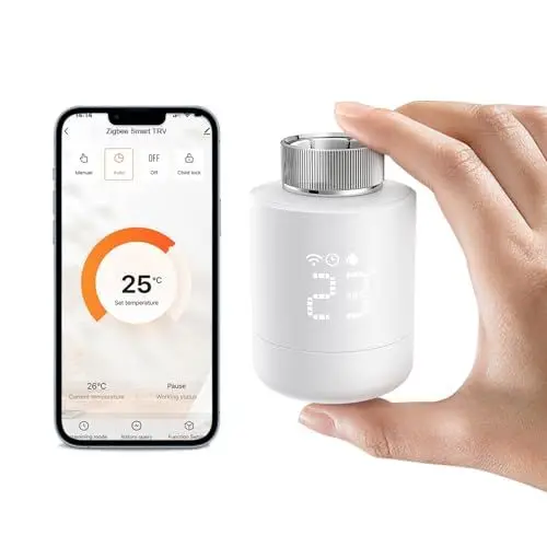 Produktbild: MIUCDA Smart Heizkörperthermostat Erfordert Zigbee-Gateway Programmierbarer Energiesparen Heizungsthermostat Kompatibel Alexa, Google Home, Home Assistant, Tuya