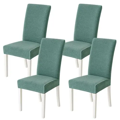 Produktbild: MIULEE Stuhlhussen 4er Set Stretch Stuhlhussen für Esszimmerstühle, Stühle Abnehmbarer Waschbarer Stuhlbezug für Hotel, Bankett, Küche, Restaurant, Haus, Hochzeit, Party Hellgrün