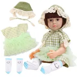 Produktbild: Miunana Puppenkleidung Kleidung für Baby Puppen, Süße Bekleidung Outfits für 50-55 cm Puppen, 20-22 Zoll Puppenkleider Puppenzubehör (Grün)