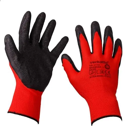 Produktbild: MIVOS Schutzhandschuhe 12 Paar - Größe 8 - Arbeitshandschuhe für Herren und Damen - Handschuhe mit optimaler Griffigkeit - Gartenhandschuhe aus Latex - Ideal für Privat & Gewerbe