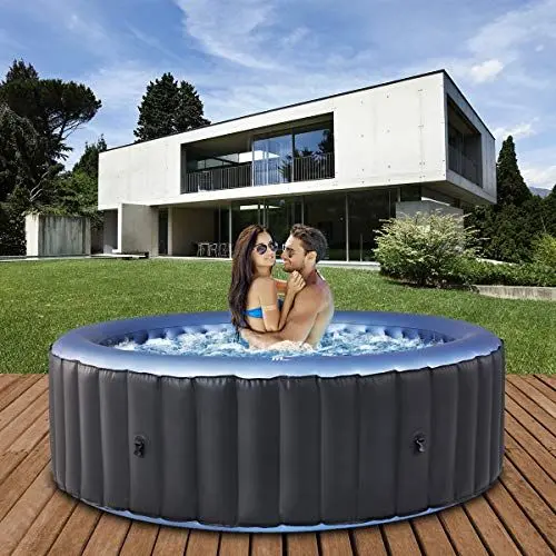 Produktbild: Miweba MSpa Whirlpool Outdoor | Bergen 6 Personen Pool - Spa ⌀ 204.0 cm - Hot Tub - Aufstellpool mit Fernbedienung - Aufblasbarer Whirlpool - Swimmingpool aufblasbar - 138 Düsen - 1429 Liter (6 Pers.)