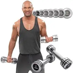 Produktbild: Miweba Sports Chrom Hanteln | 1,0-10kg - 𝐏𝐫𝐨𝐟𝐢 Hantel - Hantelset - Hantel Set - Kurzhanteln - Kurzhantel Set - Kurzhantelset - Ergonomischer Griff - Dumbbells (2X 2.0 kg)