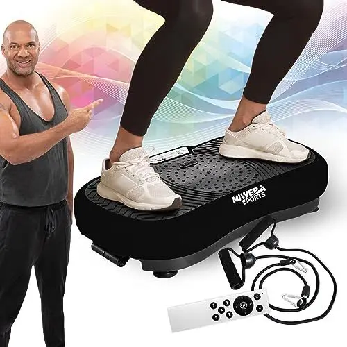 Produktbild: Miweba Sports Fitness 2D Vibrationsplatte MV100 | 3 Jahre Garantie - 250 Watt - 3 multidimensionale Vibrationszonen - Oszillierend - Abnehmen - Fettverbrenner - Fitnessgeräte für Zuhause (Schwarz)