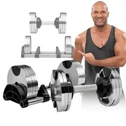 Produktbild: Miweba Sports Hantel VH100 | 𝐏𝐫𝐨𝐟𝐢 Hanteln 4.0-24.0 Kg - Verstellbare Kurzhantel - Kurzhanteln Set - Stahl Hantelscheiben - Ergonomischer Griff - Stabiles Kurzhantelset - Dumbbell