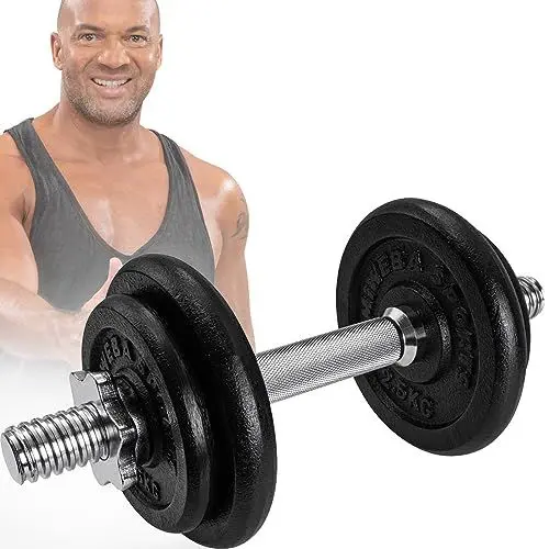 Produktbild: Miweba Sports Hantelset MKH110 | 10kg - 𝐏𝐫𝐨𝐟𝐢 Einzelhantel - Hanteln für Frauen und Männer - Hantel Set - Gusseisen Kurzhantelset - Kurzhantel - Griff ergonomisch - Gewichte (1x 10kg)