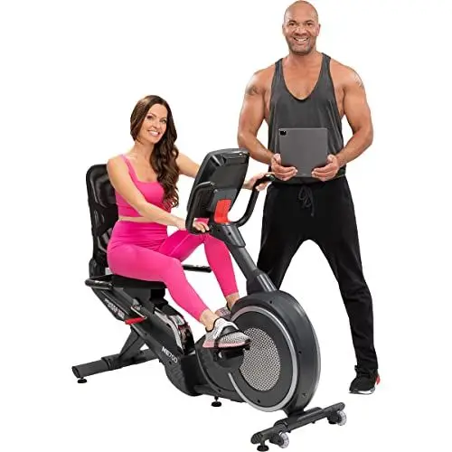 Produktbild: Miweba Sports Liegeergometer ME700 - App Steuerung - 16 kg Schwungmasse - Traglast 150.0 Kg - Fitness Heimtrainer Fahrrad - Pulsmesser - Magnetbremse - USB- & AUX-Anschluss - Speedbike - Ergometer