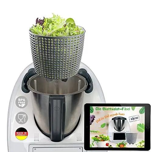 Produktbild: MixFino® Salatschleuder V2 für Thermomix Zubehör TM6 TM5 - Endlich Salat trocknen mit deinem Thermomix TM6 auch für den TM5 Zubehör - Thermomix TM6 Zubehör - Qualität Made in Germany