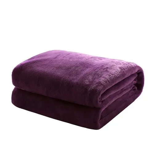 Produktbild: Mixi Trends Kuscheldecke Flauschige extra weich & warm Wohndecke Flanell Fleecedecke, Falten beständig/Anti-verfärben als Sofadecke oder Bettüberwurf, Größe:220 cm x 240 cm, Farbe:Violett