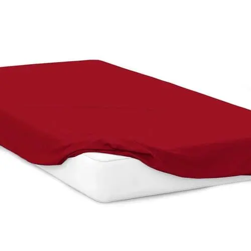 Produktbild: Mixi Trends Spannbettlaken Jersey Spannbetttuch 100% Baumwolle Bettlaken Bettlaken, Größe:140 x 200 cm, Farbe:Rot