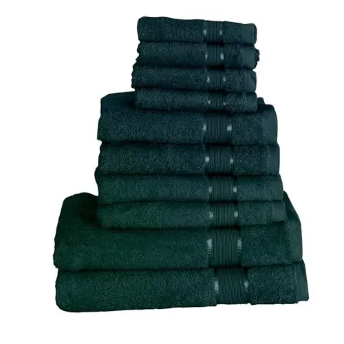 Produktbild: Mixibaby 10 TLG. Handtuchset 2X Duschtuch 4X Handtuch 4X Gästetuch, Farbe:Dunkelgrün