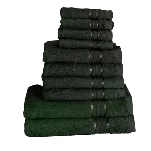 Produktbild: Mixibaby 10 TLG. Handtuchset 2X Duschtuch 4X Handtuch 4X Gästetuch, Farbe:Schwarz