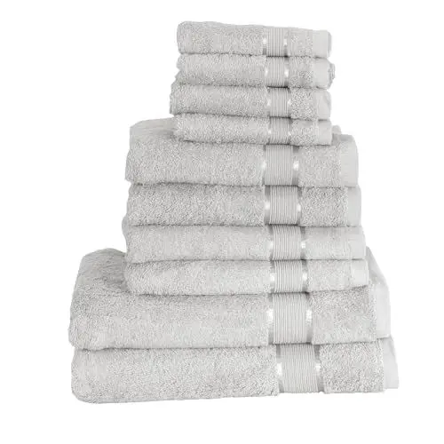 Produktbild: Mixibaby 10 TLG. Handtuchset 2X Duschtuch 4X Handtuch 4X Gästetuch, Farbe:Grau