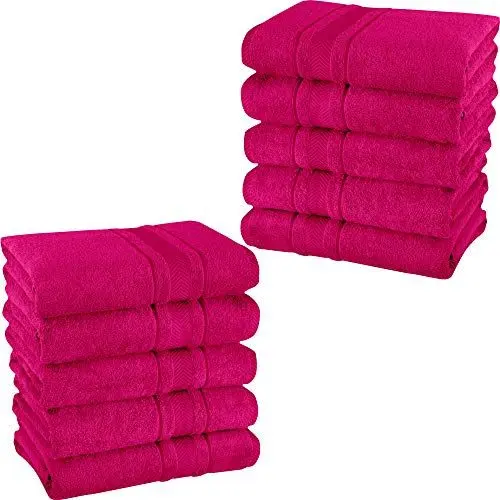 Produktbild: Mixibaby 10er Set Gästetücher Handtücher Duschtücher Badetücher Frottee 100% Baumwolle, Farbe:Weinrot, Produktart Handtuch:Waschlappen 15x21
