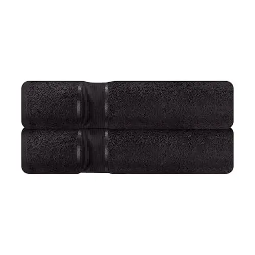 Produktbild: Mixibaby 2er Set Gästetuch Gästetücher Gästehandtücher 30x50 Frottee 100% Baumwolle, Farbe:Schwarz