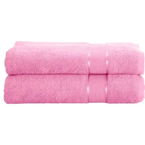 Produktbild: Mixibaby 2er Set Gästetuch Handtuch Duschtuch Badetuch Saunatuch Frottee Baumwolle 500gsm, Größe:Duschtuch 70x140cm, Farbe:Altrosa