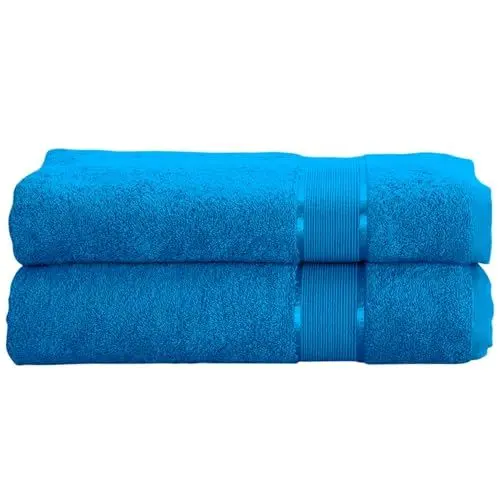 Produktbild: Mixibaby 2er Set Gästetuch Handtuch Duschtuch Badetuch Saunatuch Frottee Baumwolle 500gsm, Größe:Saunatuch 80x200cm, Farbe:Blau
