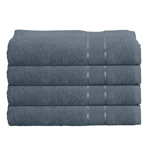 Produktbild: Mixibaby 4er Duschtuchset Duschtuch Duschtücher 70cm x 140cm Frottee 100% Baumwolle 500g, Farbe:Antrazit