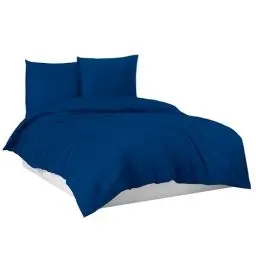 Produktbild: Mixibaby Bettwäsche Bettgarnitur Bettbezug 100% Baumwolle 135x200 155x220 200x200 200x220, Farbe:Dunkelblau, Größe:135 x 200 cm