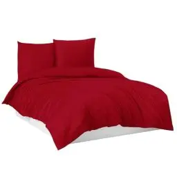 Produktbild: Mixibaby Bettwäsche Bettgarnitur Bettbezug 100% Baumwolle 135x200 155x220 200x200 200x220, Farbe:Rot, Größe:155 x 220 cm