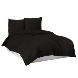 Produktbild: Bettwäsche Bettgarnitur Bettbezug 100% Baumwolle 135x200 155x220 200x200 200x220, Farbe:Schwarz, Größe:135 x 200 cm
