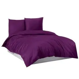 Produktbild: Mixibaby Bettwäsche Bettgarnitur Bettbezug 100% Baumwolle 135x200 155x220 200x200 200x220, Farbe:Violett, Größe:135 x 200 cm