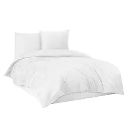 Produktbild: Mixibaby Bettwäsche Bettgarnitur Bettbezug 100% Baumwolle 135x200 155x220 200x200 200x220, Farbe:Weiß, Größe:135 x 200 cm