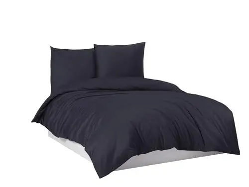 Produktbild: Mixibaby Bettwäsche Bettgarnitur Bettbezug 100% Baumwolle 135x200 155x220 200x220 200x200, Farbe:Anthrazit, Größe:155 x 220 cm