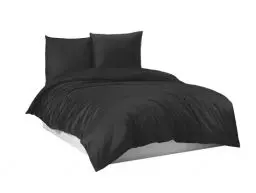 Produktbild: Mixibaby Bettwäsche Bettgarnitur Bettbezug Baumwolle 135x200 155x220 200x200 200x220, Größe:200 x 200 cm, Design Bettwäsche:Schwarz Uni