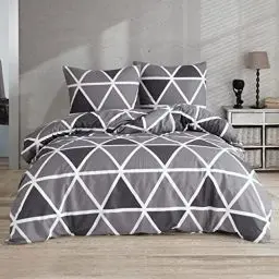 Produktbild: Mixibaby Bettwäsche Bettgarnitur Bettbezug Bedruckt Baumwolle 135x200 155x220 200x200, Größe:155 x 220 cm, Design Bettwäsche:Berkia Schwarz