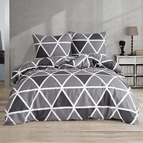 Produktbild: Mixibaby Bettwäsche Bettgarnitur Bettbezug Bedruckt Baumwolle 135x200 155x220 200x200, Größe:200 x 200 cm, Design Bettwäsche:Berkia Schwarz
