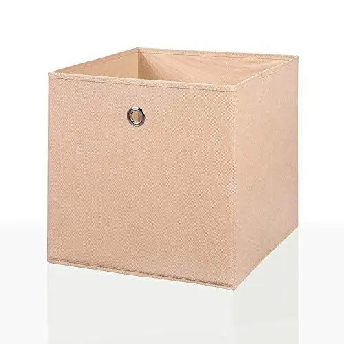 Produktbild: Mixibaby Faltbox Faltkiste Regalkorb Regalkiste Regalbox Aufbewahrungsbox 4 er Set, Farbe:Beige, Größe:26 cm x 26 cm