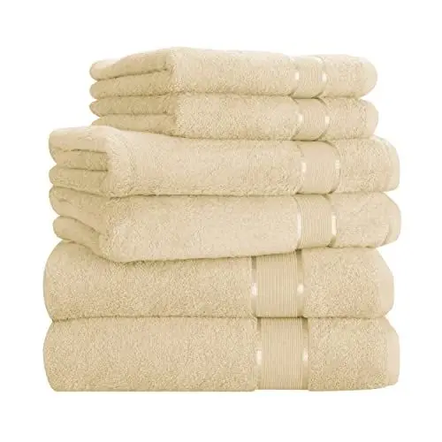 Produktbild: Mixibaby Handtuch 6er Set 2X Duschtuch 2X Handtuch 2X Gästetuch 100% Baumwolle Frottee, Farbe:Natur 1