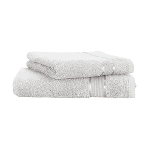 Produktbild: Mixibaby Handtuchset 2 TLG. 1x Handtuch 50 x 100cm 1x Duschtuch 70 x 140cm 100% Baumwolle, Farbe:Grau