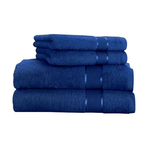 Produktbild: Mixibaby Handtuchset 4 TLG. 2X Handtuch 50 x 100cm 2X Badetuch 100 x 150cm 100% Baumwolle, Farbe:Dunkelblau