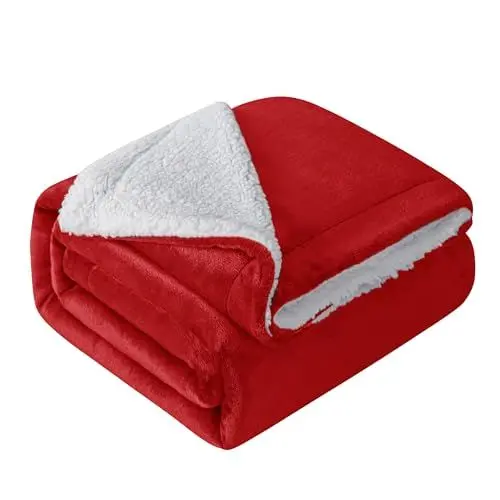 Produktbild: Mixibaby Hochwertige Wohndecken Kuscheldecken, extra Dicke warm Sofadecke/Couchdecke, Größe:150 cm x 200 cm, Farbe:Rot