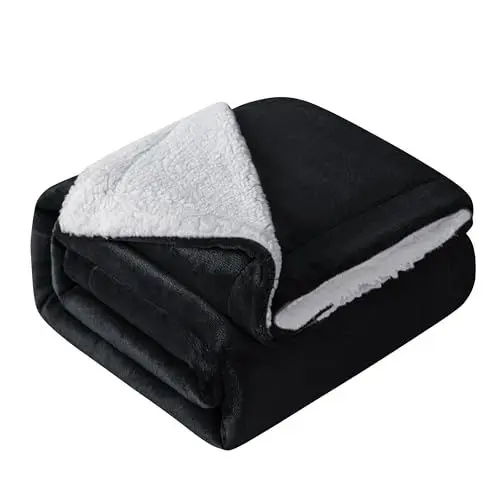 Produktbild: Mixibaby Hochwertige Wohndecken Kuscheldecken, extra Dicke warm Sofadecke/Couchdecke, Größe:150 cm x 200 cm, Farbe:Schwarz