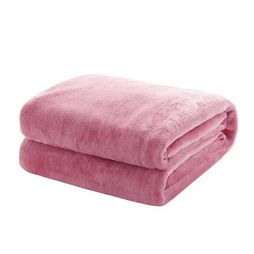 Produktbild: Mixi Trends Kuscheldecke Flauschige extra weich & warm Wohndecke Flanell Fleecedecke, Falten beständig/Anti-verfärben als Sofadecke oder Bettüberwurf, Größe:220 cm x 240 cm, Farbe:Altrosa