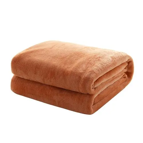 Produktbild: Mixibaby Kuscheldecke Flauschige extra weich & warm Wohndecke Flanell Fleecedecke, Falten beständig/Anti-verfärben als Sofadecke oder Bettüberwurf, Größe:220 cm x 240 cm, Farbe:Hellbraun